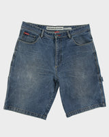 Vintage Y2K 00s Ecko UNLTD Denim Foundry-Fit Relaxed Fit Wide Leg Carpenter Jean Shorts - W38