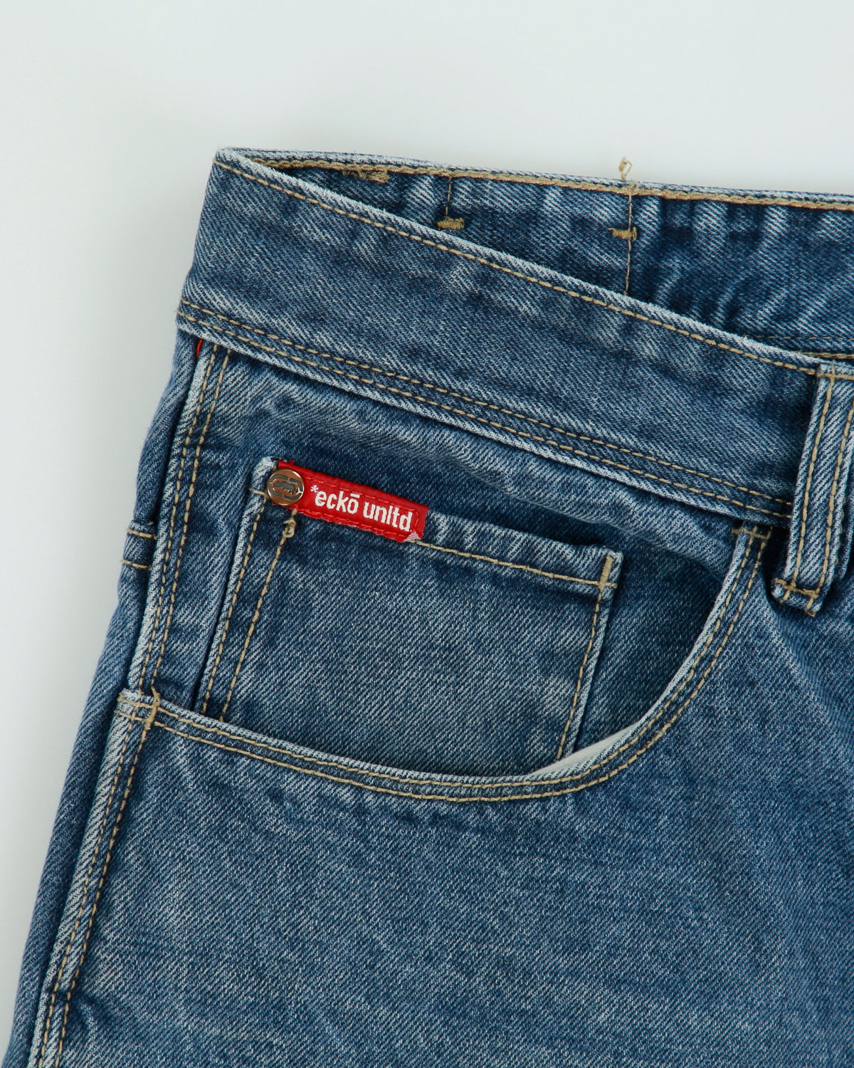 Vintage Y2K 00s Ecko UNLTD Denim Foundry-Fit Relaxed Fit Wide Leg Carpenter Jean Shorts - W38