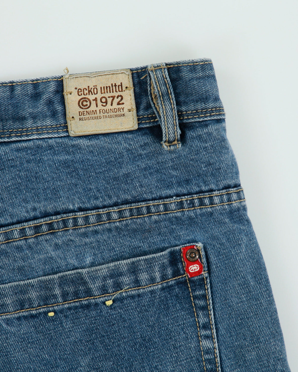 Vintage Y2K 00s Ecko UNLTD Denim Foundry-Fit Relaxed Fit Wide Leg Carpenter Jean Shorts - W38