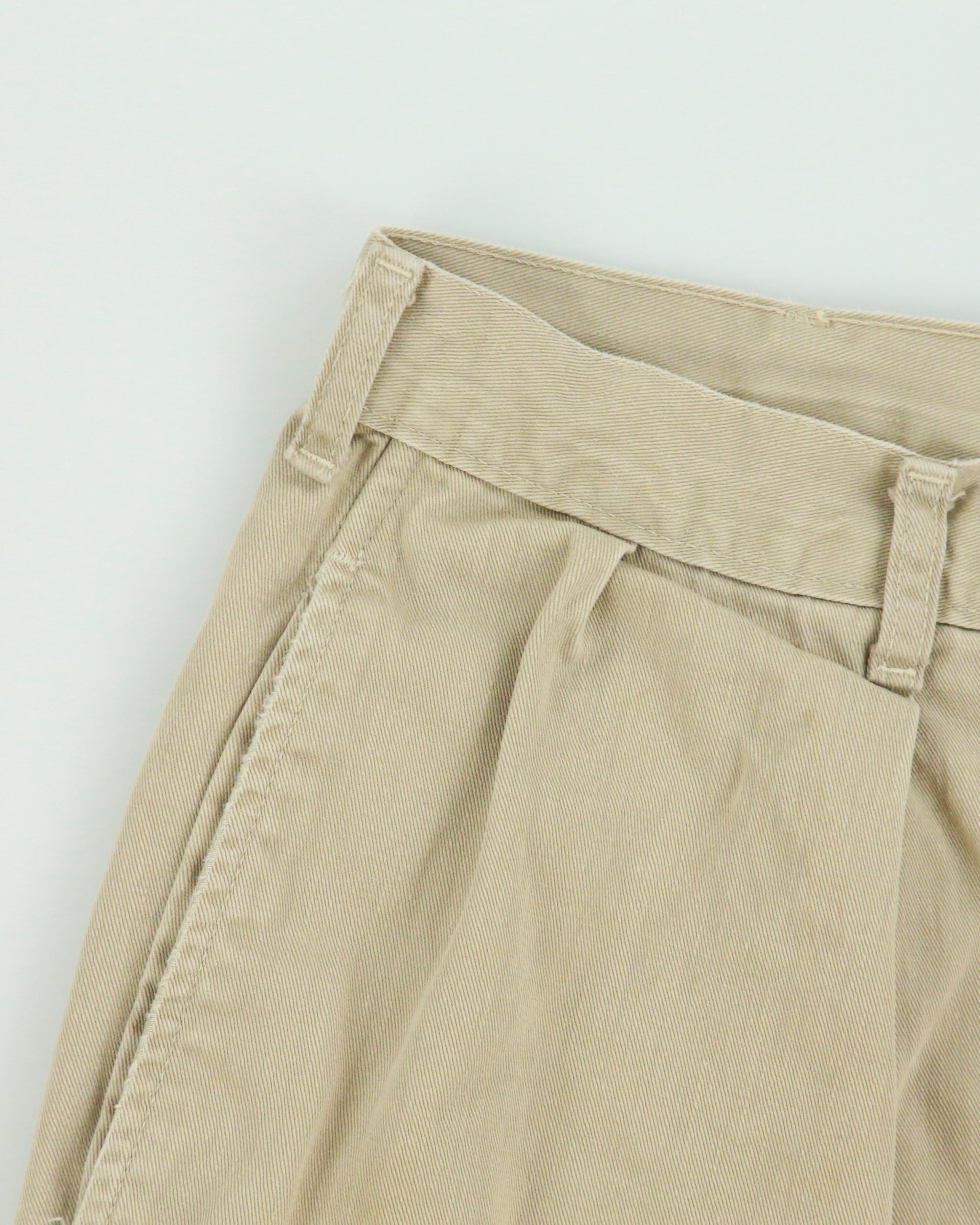 Vintage 1990s Polo Ralph Lauren Made In USA Pleated Cotton Chino Shorts - W32