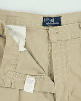 Vintage 1990s Polo Ralph Lauren Made In USA Pleated Cotton Chino Shorts - W32