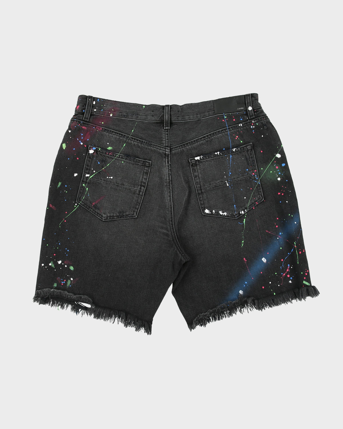 Amiri Paint Splattered Distressed Relaxed Fit Denim Shorts - W36