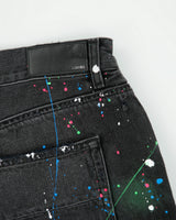 Amiri Paint Splattered Distressed Relaxed Fit Denim Shorts - W36