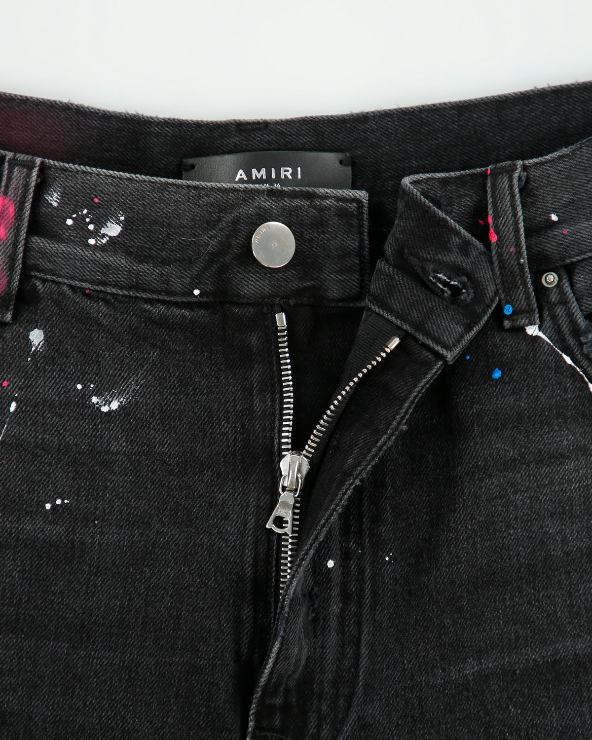 Amiri Paint Splattered Distressed Relaxed Fit Denim Shorts - W36