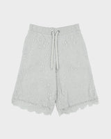 DSWT S/S 2020 Burberry Pebble Grey Chantilly Lace Wide Leg Drawcord Shorts - XS