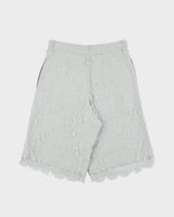 DSWT S/S 2020 Burberry Pebble Grey Chantilly Lace Wide Leg Drawcord Shorts - XS