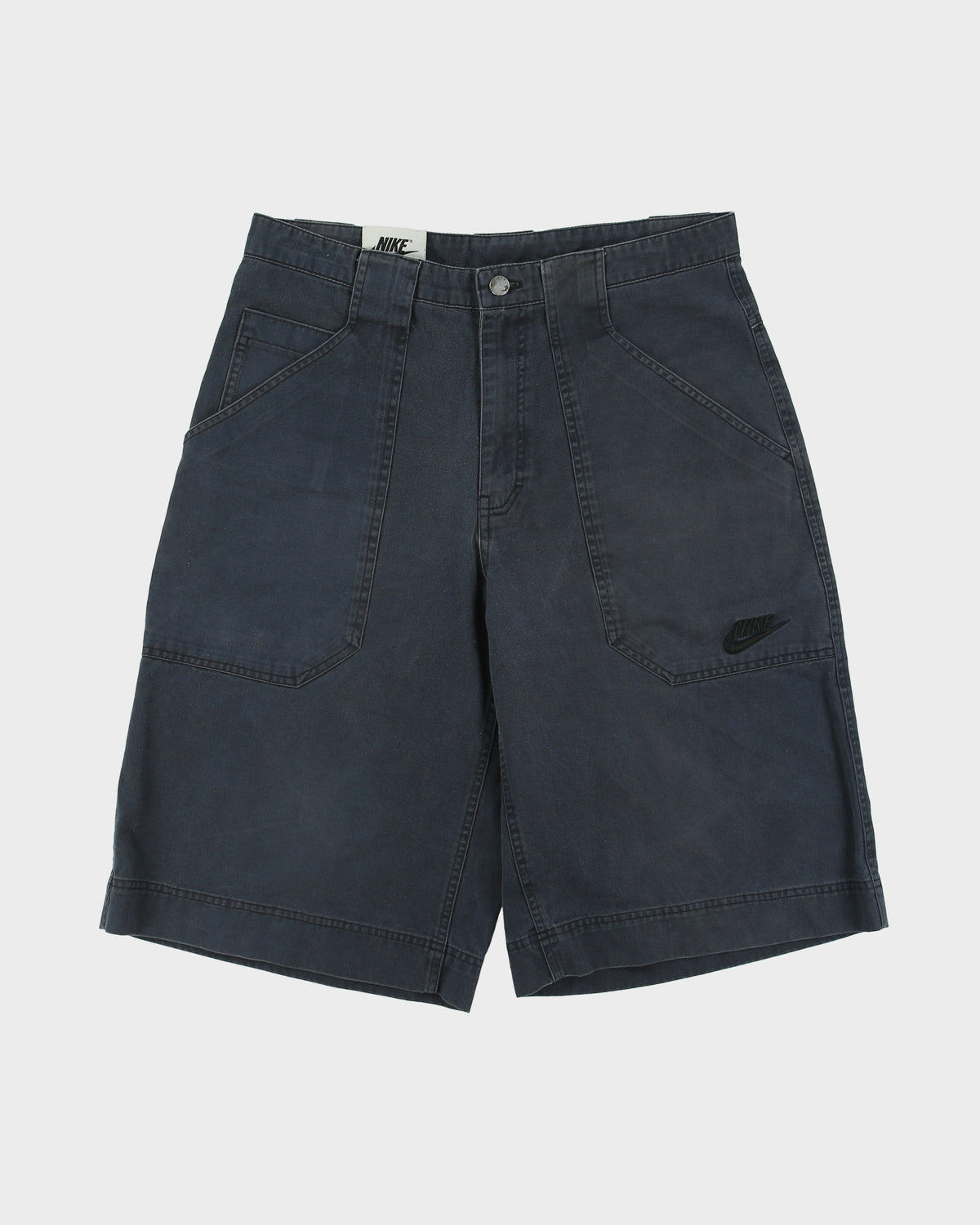 Vintage Y2K 00s Nike Patch Pocket Relaxed Fit Baggy Canvas Shorts - W34