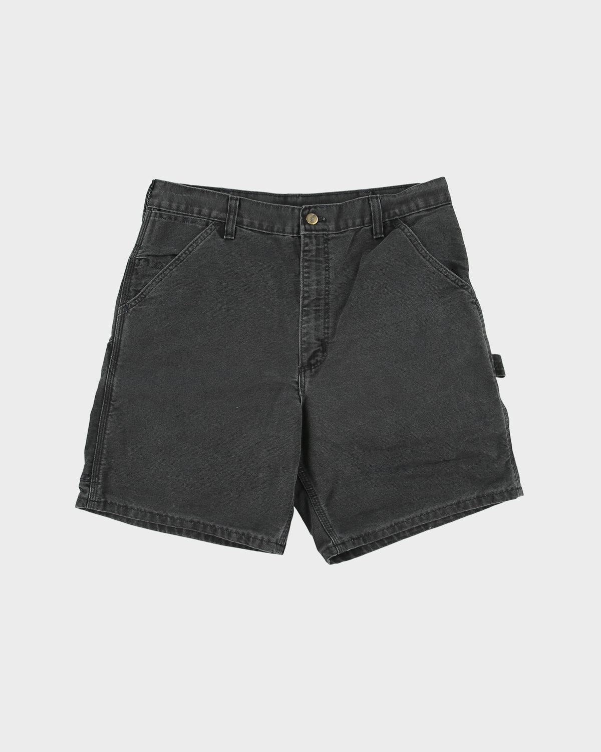 Vintage 1997 Carhartt WU1905 Union Made In USA Black Duck Canvas Relaxed Fit Carpenter Shorts - W33