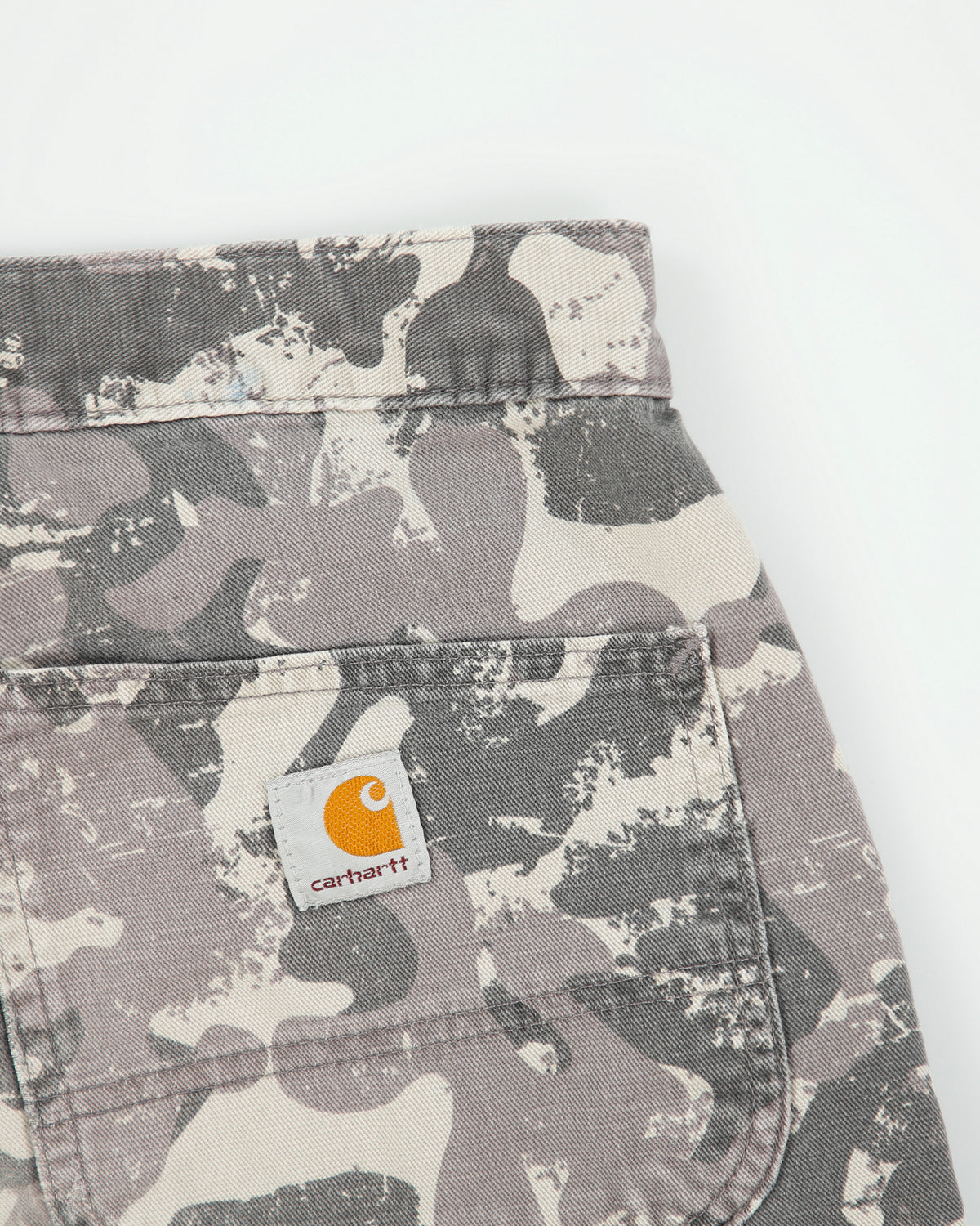 Vintage Carhartt B289 Charcoal Camo Rugged Canvas Relaxed Fit Utility Cargo Shorts - W30