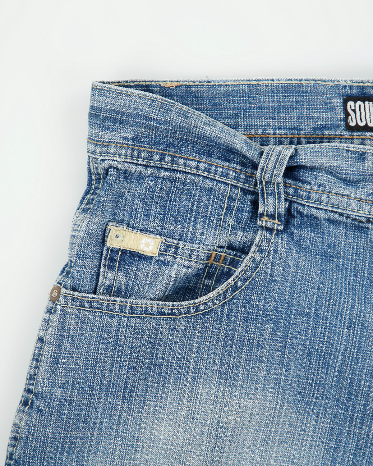 Vintage Y2K 00s Southpole Stone Wash Denim Relaxed Fit Baggy Jean Shorts - W30