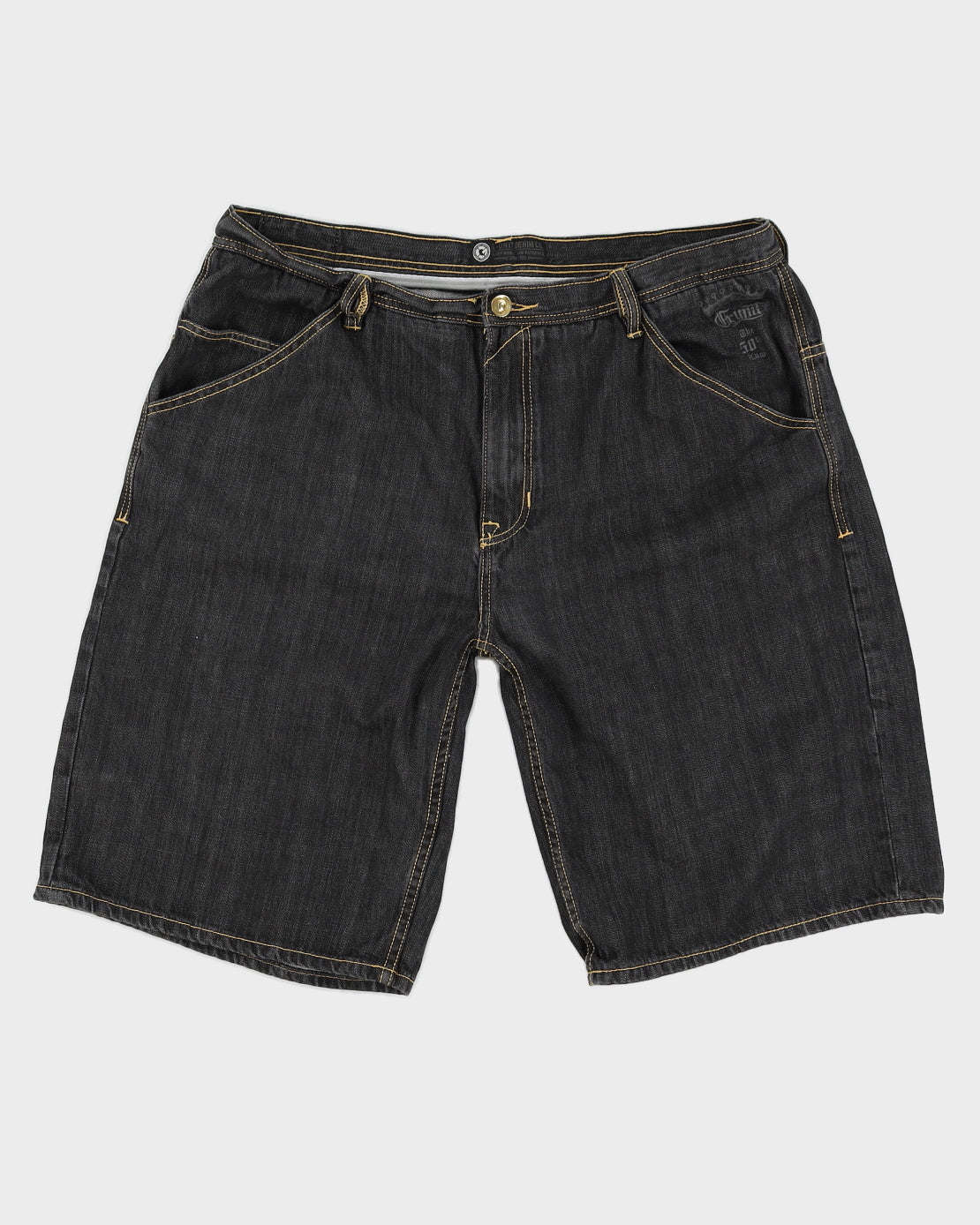 Y2K 00s G Unit Dark Wash Denim Embroidery Shorts - W42