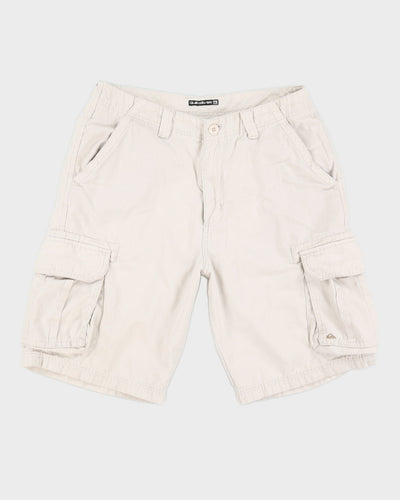 Y2K 00s Quiksilver Cream Cargo Shorts - W33