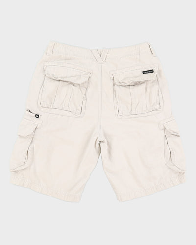 Y2K 00s Quiksilver Cream Cargo Shorts - W33