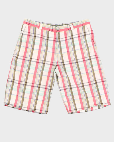 00s Lacoste Check Patterned Chino Shorts - W34