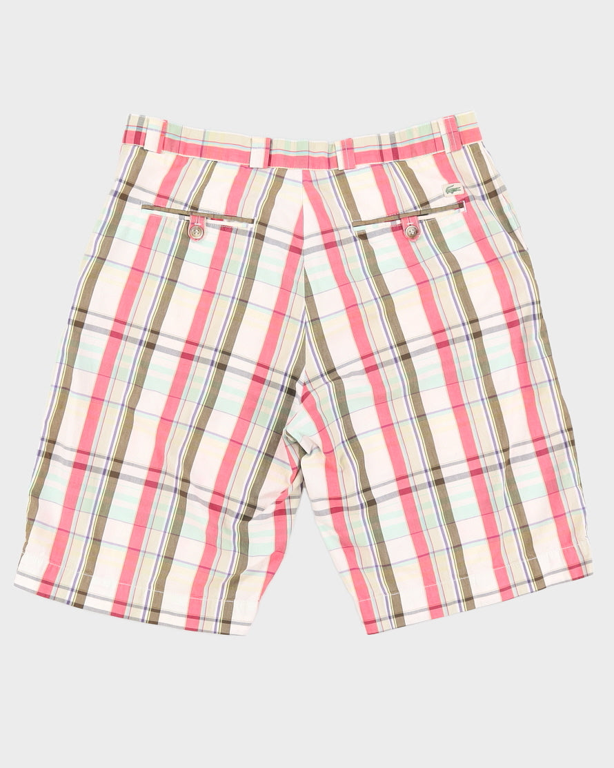 00s Lacoste Check Patterned Chino Shorts - W34