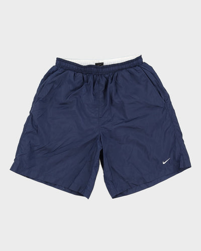 00s Y2K Nike Blue Navy Sports Shorts - W30