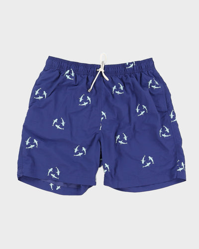 J.McLaughlin Blue Embroidered Dolphins Swim Shorts - W32