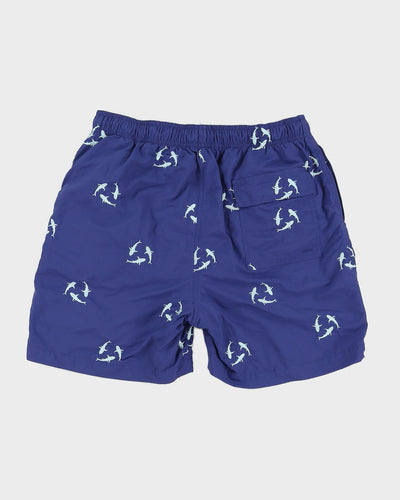 J.McLaughlin Blue Embroidered Dolphins Swim Shorts - W32