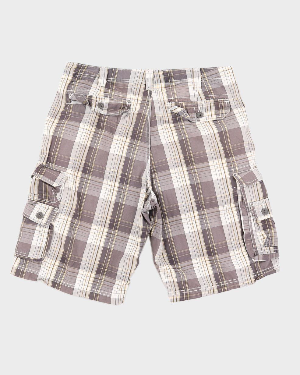 Lee Dungarees Grey Checked Cargo Shorts - W38