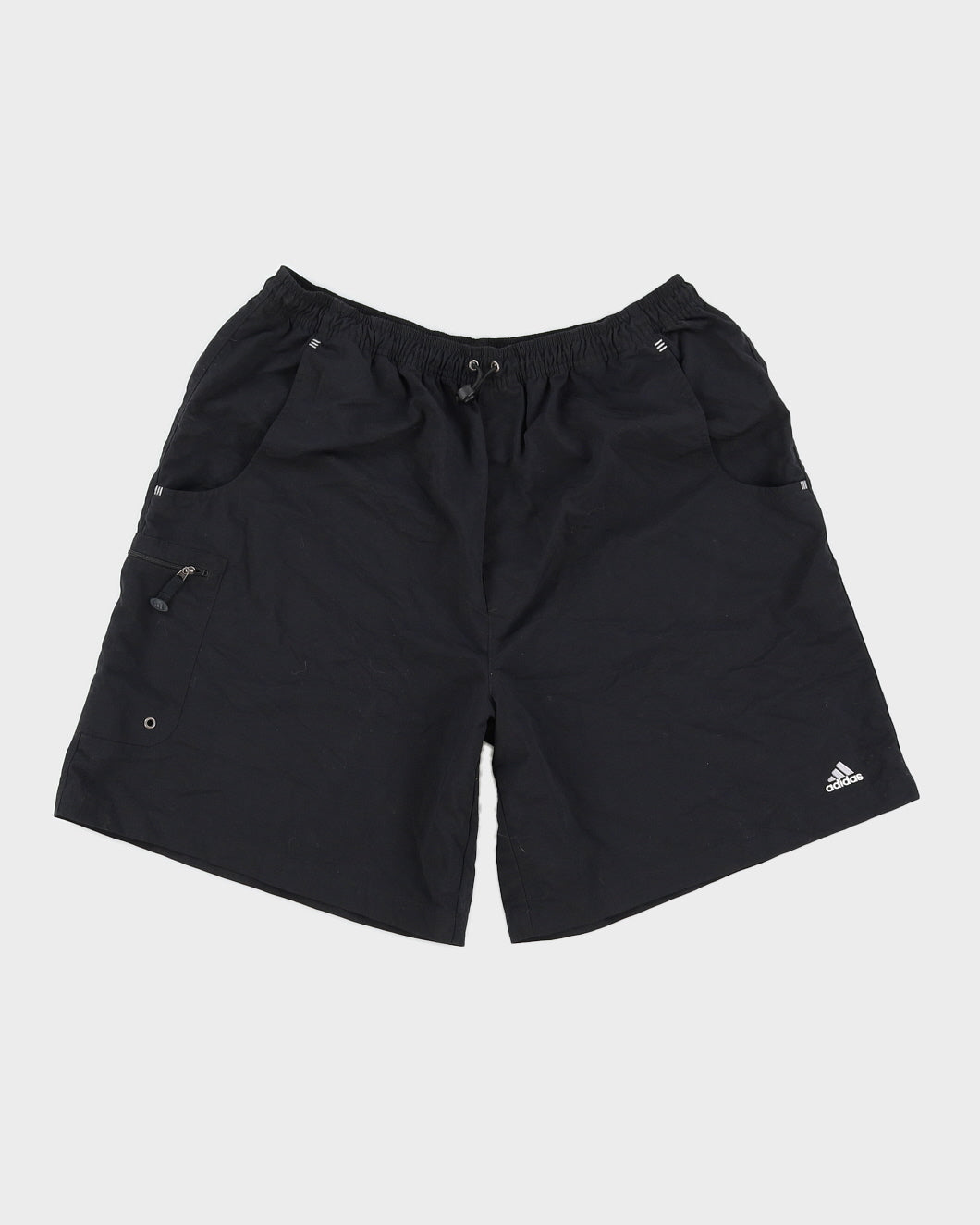 Y2K 00s Adidas Black Nylon Shorts - XL