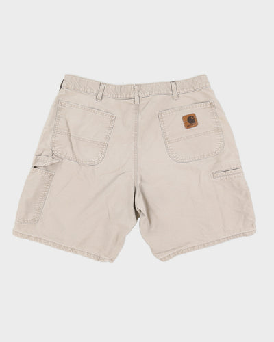 00s Carhartt Cream Cargo Shorts - W36