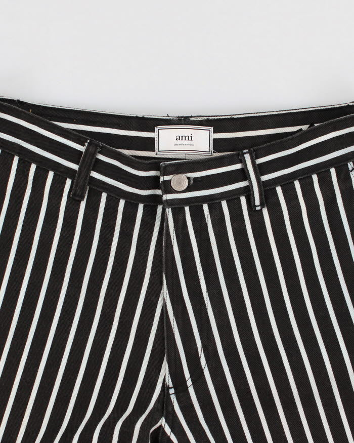 Ami Alexandre Mattiussi Black Striped Denim Shorts - W33