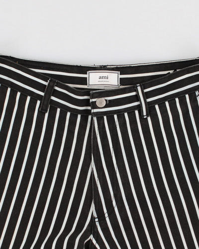 Ami Alexandre Mattiussi Black Striped Denim Shorts - W33