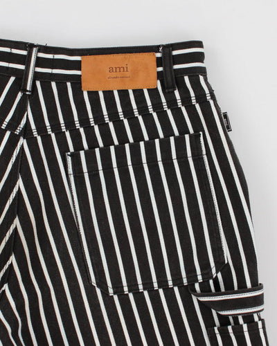 Ami Alexandre Mattiussi Black Striped Denim Shorts - W33
