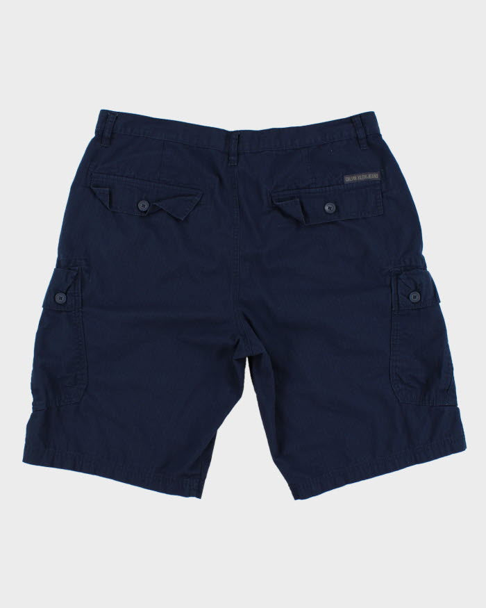 00s Calvin Klein Navy Cargo Shorts - W36