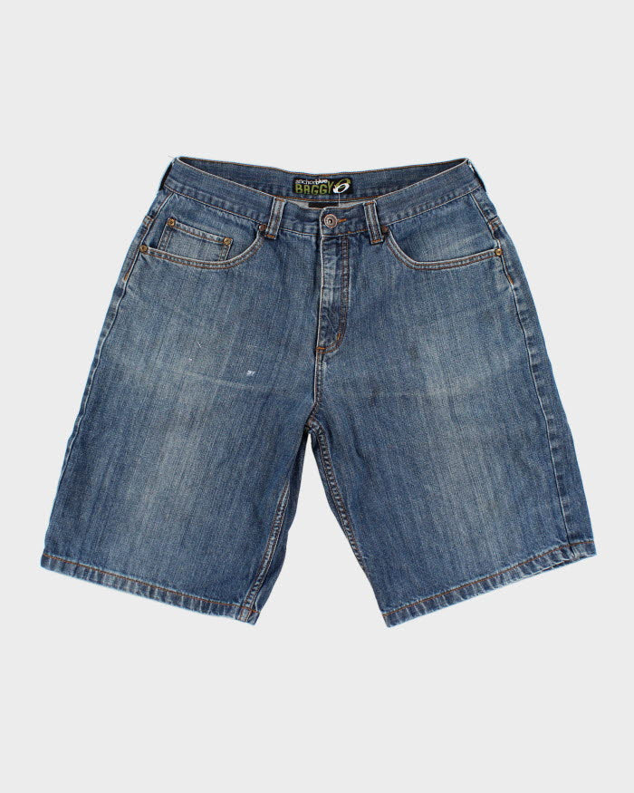Vintage Anchor Blue Baggy Jean Shorts - W34