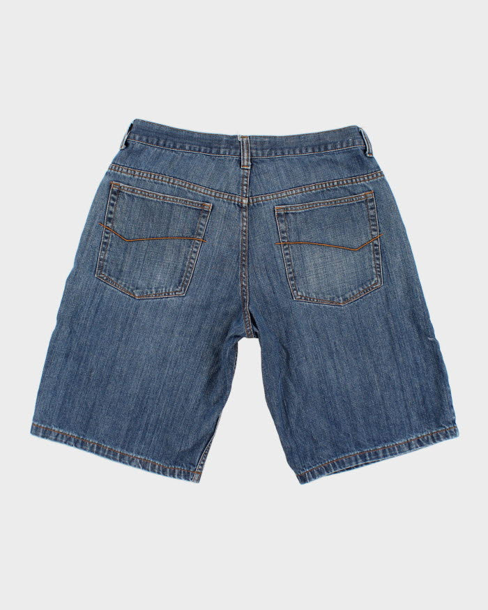 Vintage Anchor Blue Baggy Jean Shorts - W34