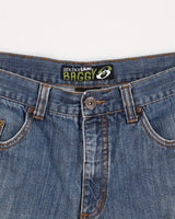 Vintage Anchor Blue Baggy Jean Shorts - W34