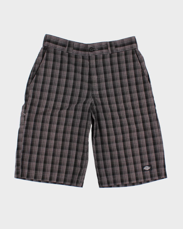 Dickies Regular Fit Check Grey Shorts W32