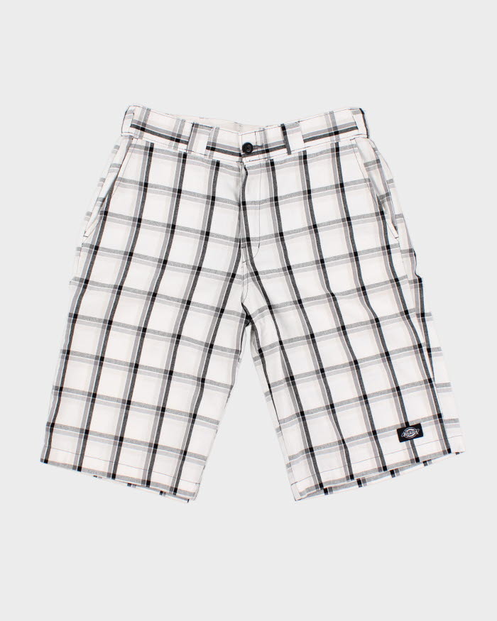 Dickies Regular Fit Check White Shorts - W32