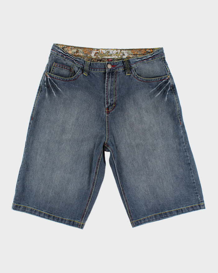 Vintage Y2K Ruthless Art Denim Shorts - W34 L14