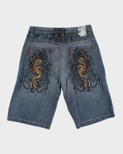 Vintage Y2K Ruthless Art Denim Shorts - W34 L14