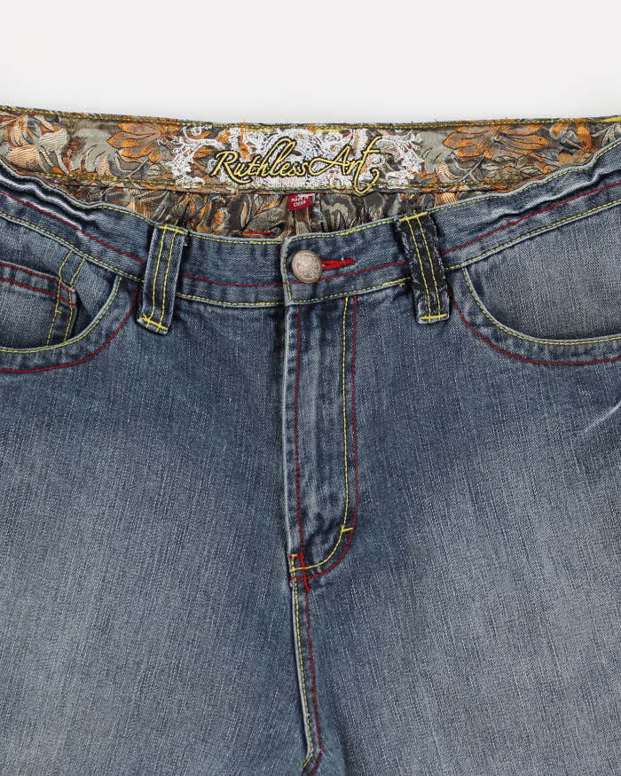 Vintage Y2K Ruthless Art Denim Shorts - W34 L14