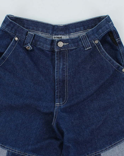 Vintage 90s Extreme Zone Patchwork Embroidered Denim Short - W30