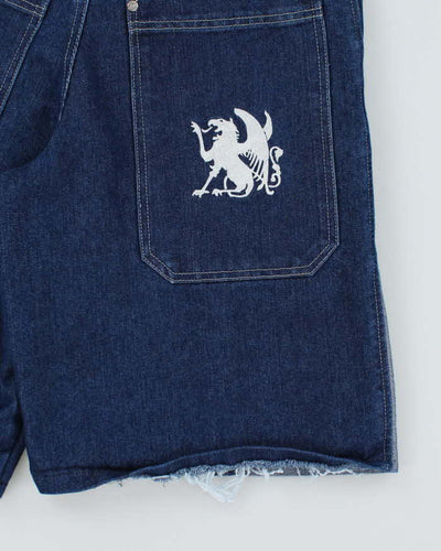 Vintage 90s Extreme Zone Patchwork Embroidered Denim Short - W30