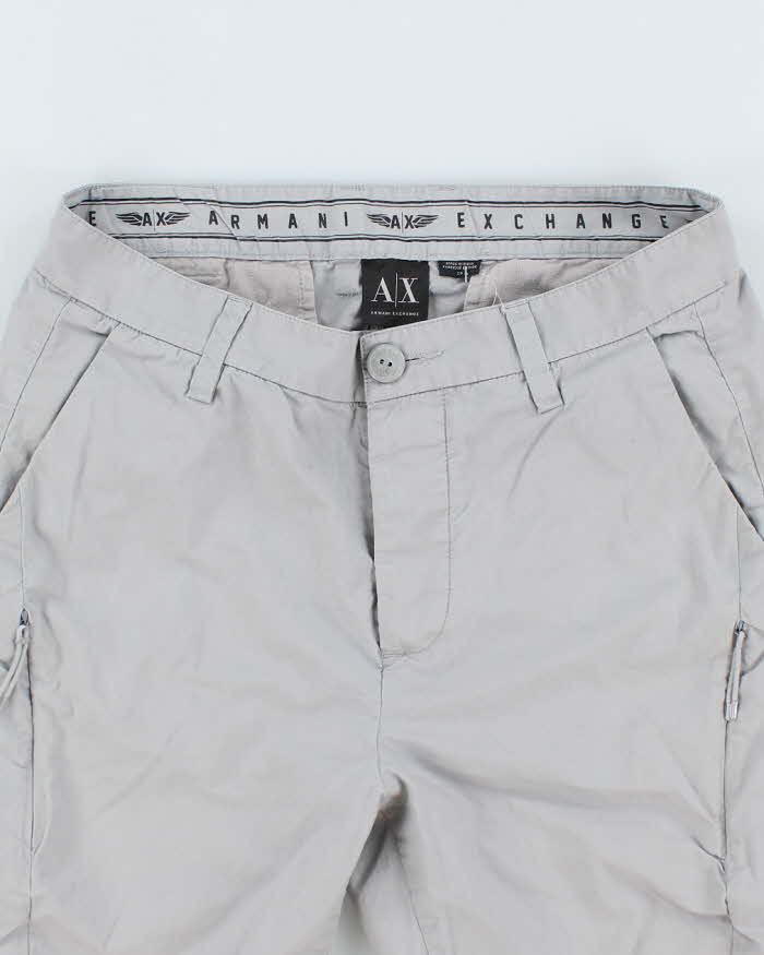 Y2k 00s Armani Exchange Grey Cargo Shorts - W30