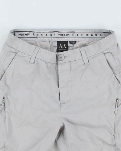 Y2k 00s Armani Exchange Grey Cargo Shorts - W30