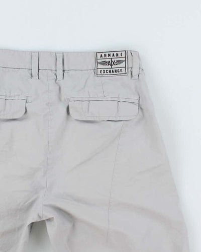 Y2k 00s Armani Exchange Grey Cargo Shorts - W30