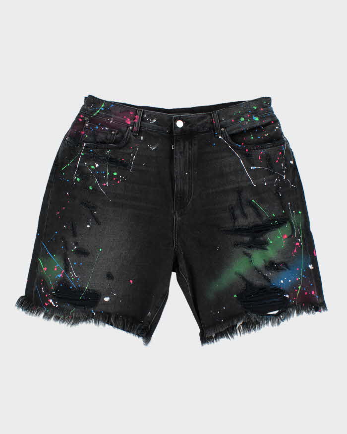 Amiri Paint Splatter Denim Shorts - W36