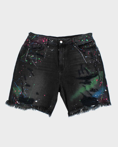 Amiri Paint Splatter Denim Shorts - W36