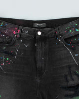 Amiri Paint Splatter Denim Shorts - W36