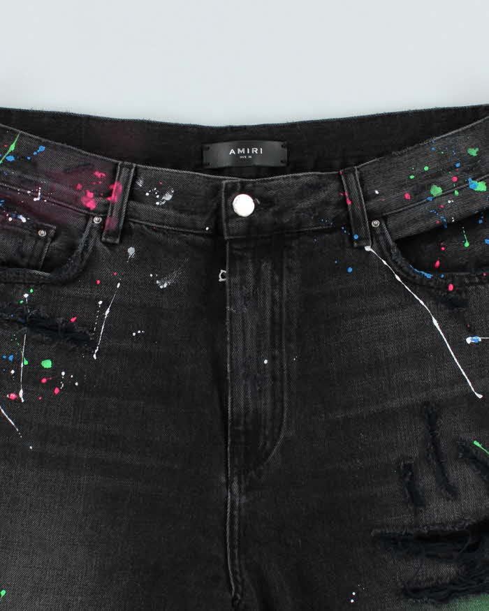 Amiri Paint Splatter Denim Shorts - W36