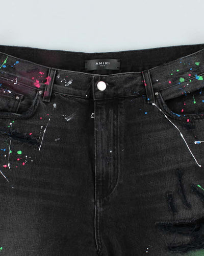 Amiri Paint Splatter Denim Shorts - W36