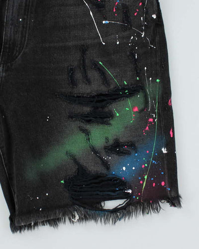 Amiri Paint Splatter Denim Shorts - W36