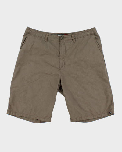 00s Quiksilver Khaki Textured Shorts - W36