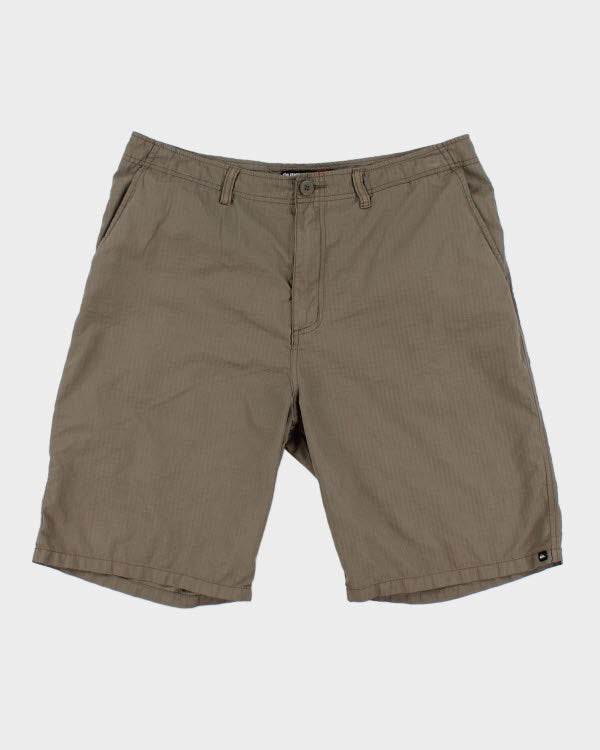 00s Quiksilver Khaki Textured Shorts - W36